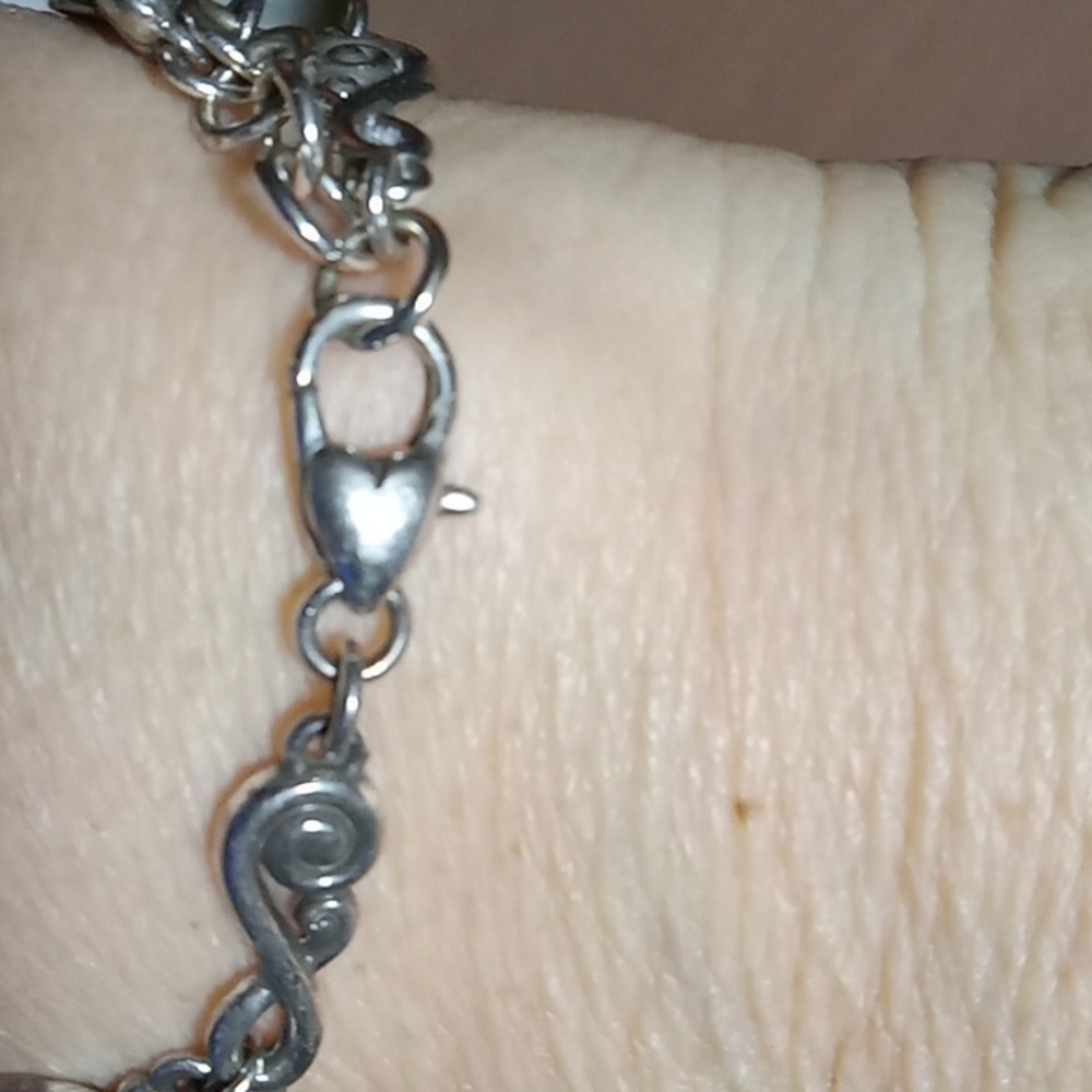 Brighton Scroll Hearts Silver Bracelet Adjustable - Picture 4 of 8